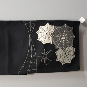 Melrose International NWT Black Table Runner with Appliqued Spider and Webs